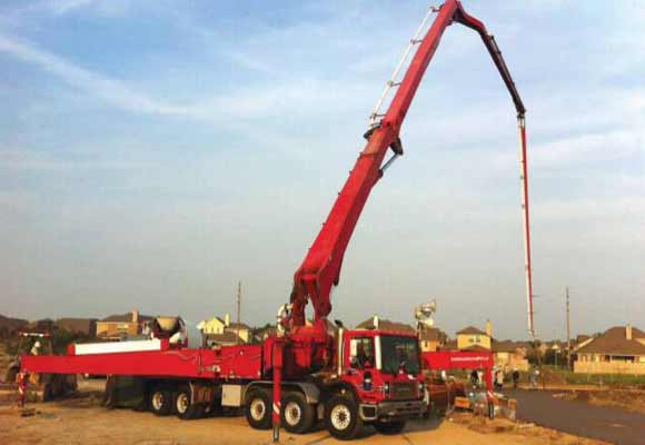 long concrete pump