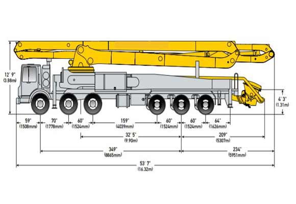 long concrete boom pump specification