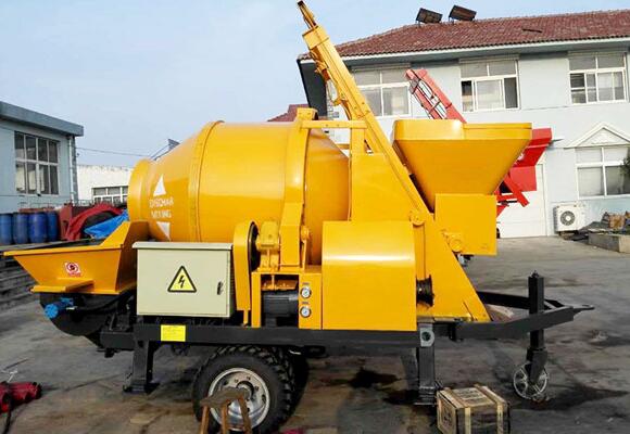 portable concrete mixing and pumping machine