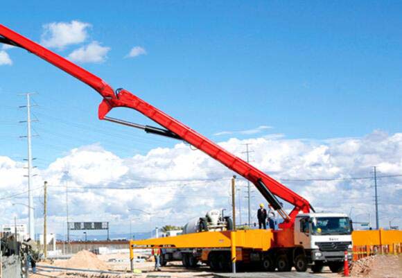 cement pumper truck boom