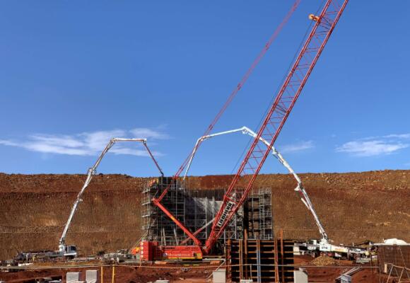 70 meter long concrete pump