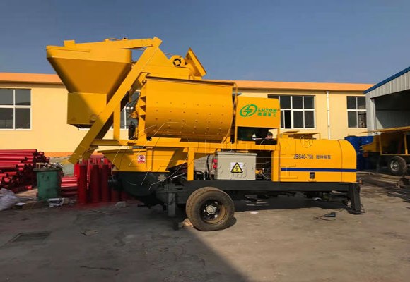 JBT40 electric concrete pumping trailer with twin shaft mixer