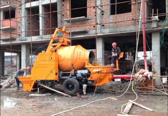 operation of the concrete mixer pump