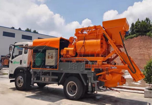 small concrete pump truck